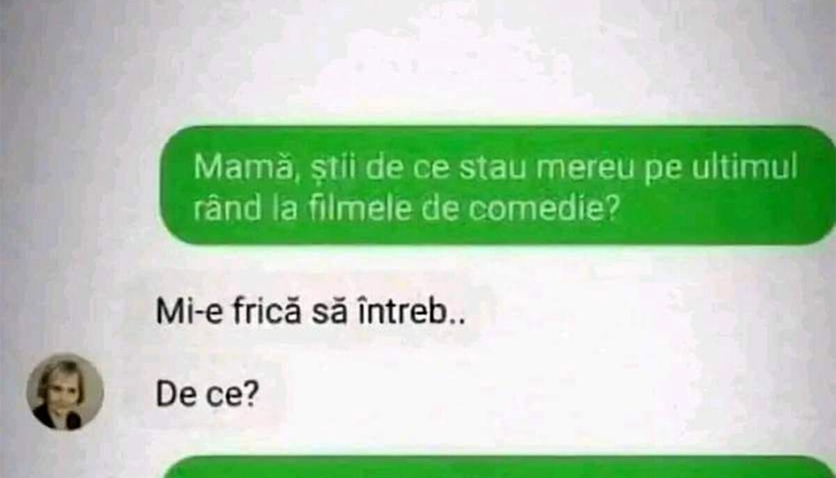 Imagine Stire BANCUL ZILEI | „Mamă, știi de ce stau mereu pe ultimul rând la filmele de comedie?” | 2review.ro