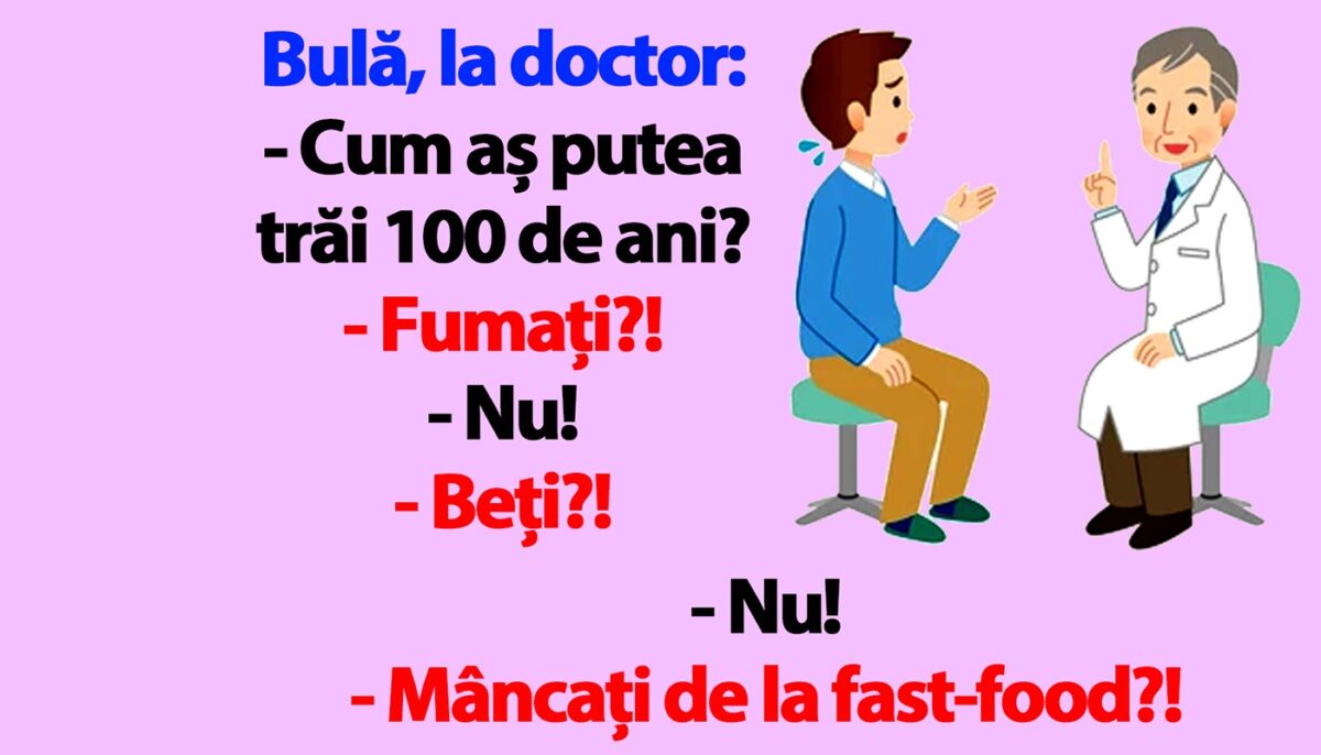 Imagine Stire BANC | Bulă, la doctor: „Cum aș putea trăi 100 de ani?” | 2review.ro