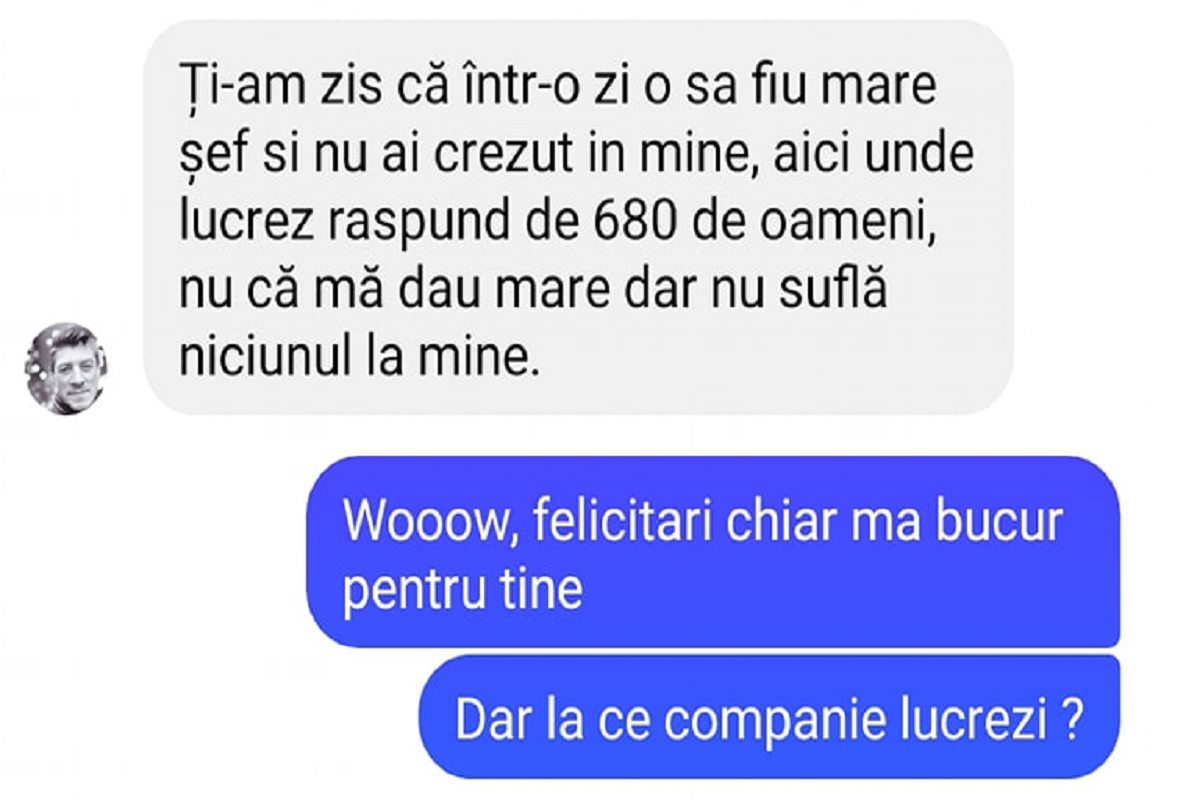 Imagine Stire BANC | „Ți-am zis că într-o zi o să fiu mare șef, aici unde lucrez răspund de 680 de oameni și nu suflă niciunul la mine” | 2review.ro