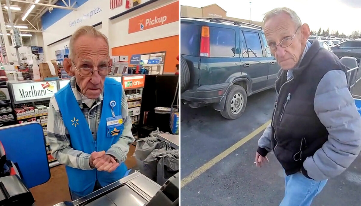 Povestea fabuloasă a bătrânului din imagine. La 82 de ani, lucra casier într-un supermarket. Ireal cum l-a „pensionat” un client
