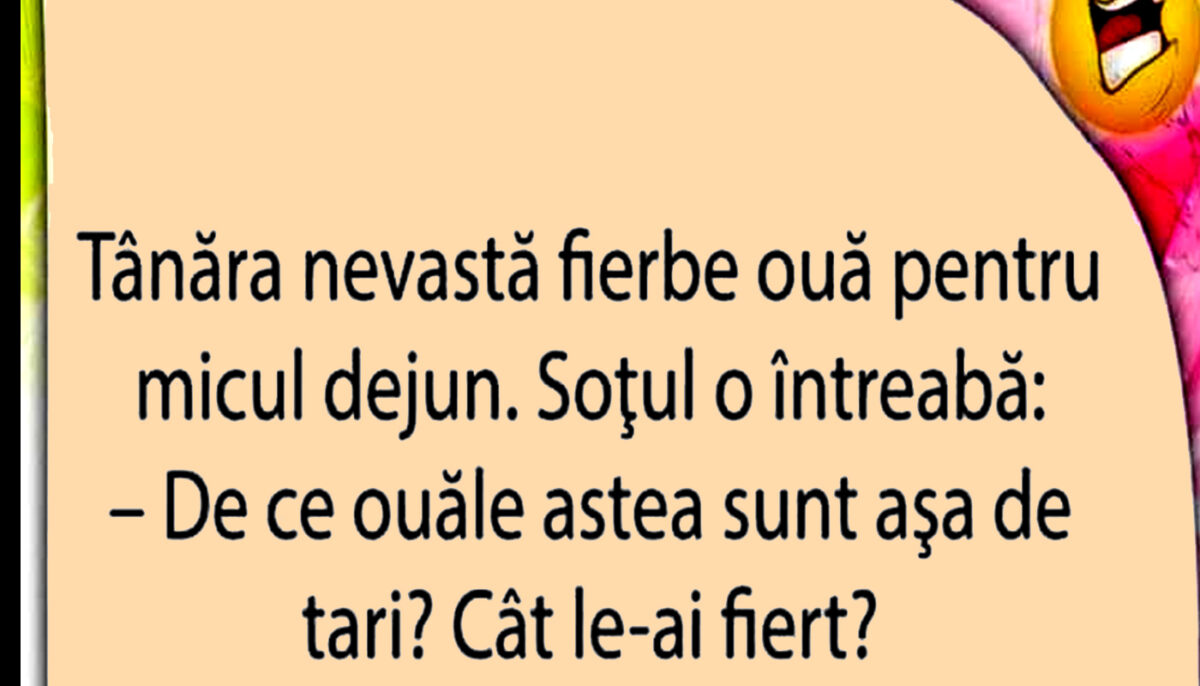 Imagine Stire Bancul de weekend | Tânăra nevastă fierbe ouă pentru micul dejun | 2review.ro