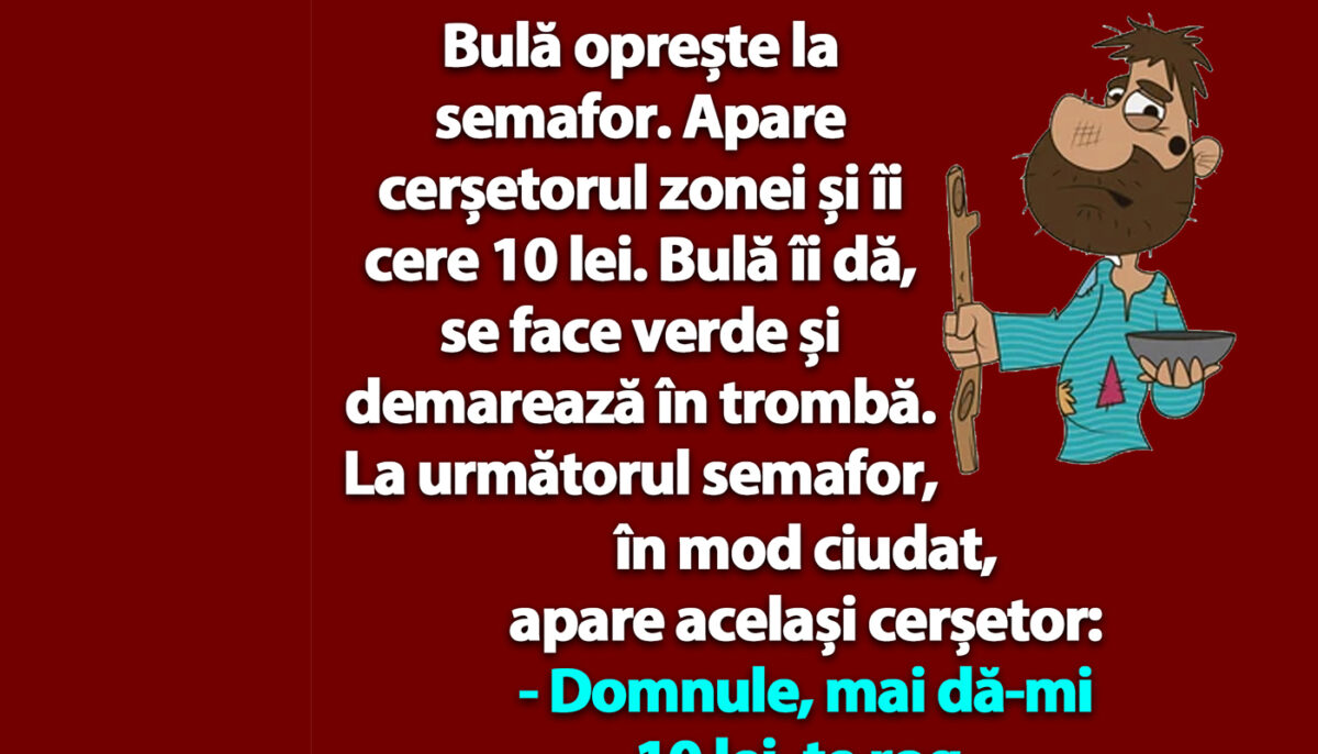 Imagine Stire BANC | Bulă oprește la semafor. Apare cerșetorul zonei și îi cere 10 lei | 2review.ro