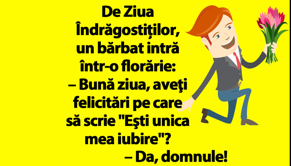 Imagine Stire Bancul de Sfântul Valentin | De Ziua Îndrăgostiților, un bărbat intră într-o florărie | 2review.ro