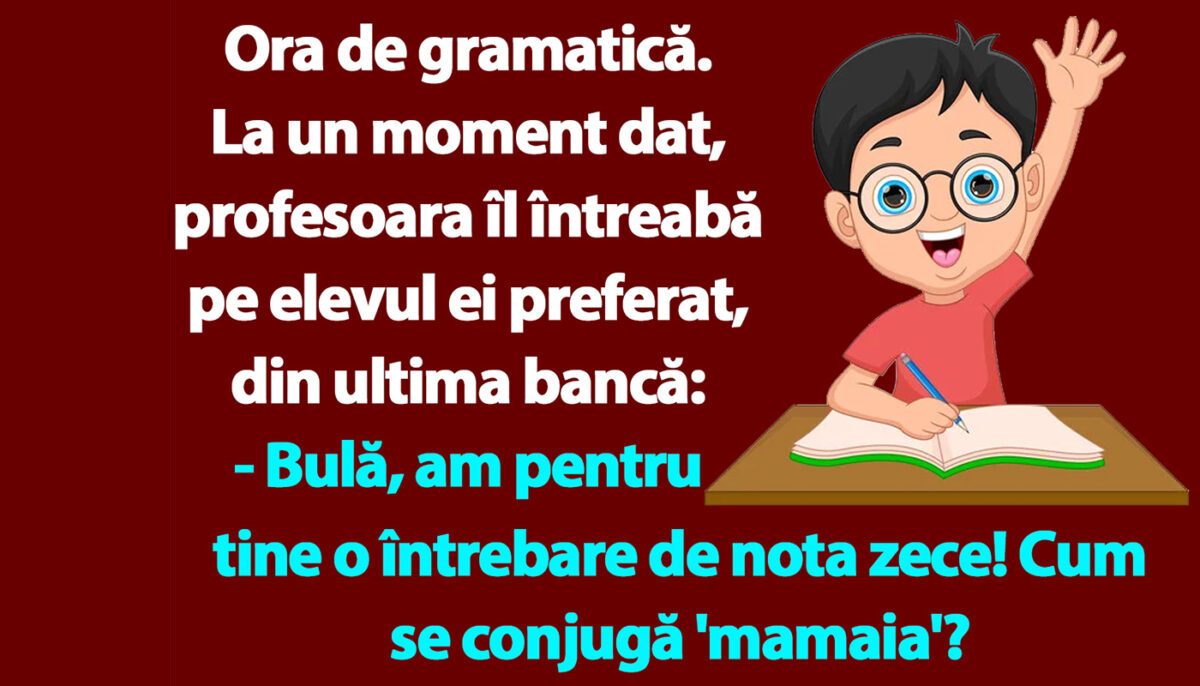 Imagine Stire BANC | Ora de gramatică: „Bulă, cum se conjugă ‘mamaia’?” | 2review.ro