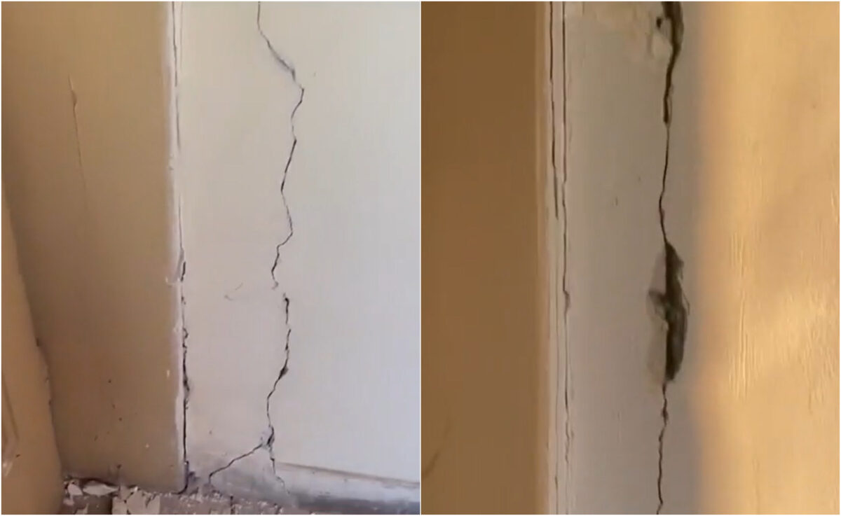 De groază! Cum arată pereții unor blocuri din Târgu Jiu, după ce ieri a avut loc un cutremur de 5,2 grade în Oltenia