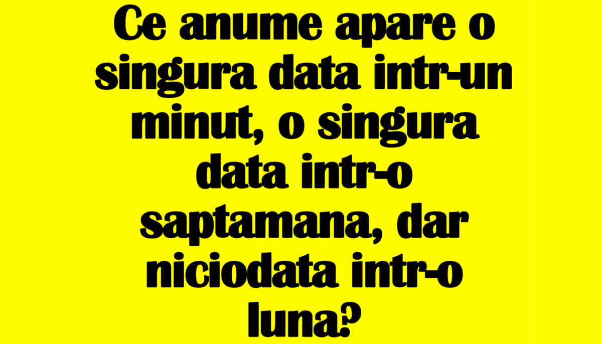 Imagine Stire Test IQ | Ce anume apare o singură dată într-un minut, o dată într-o săptămână, dar niciodată într-o lună? | 2review.ro