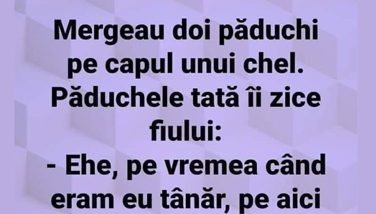 Imagine Stire Bancul de weekend | Mergeau doi păduchi pe capul unui chel | 2review.ro