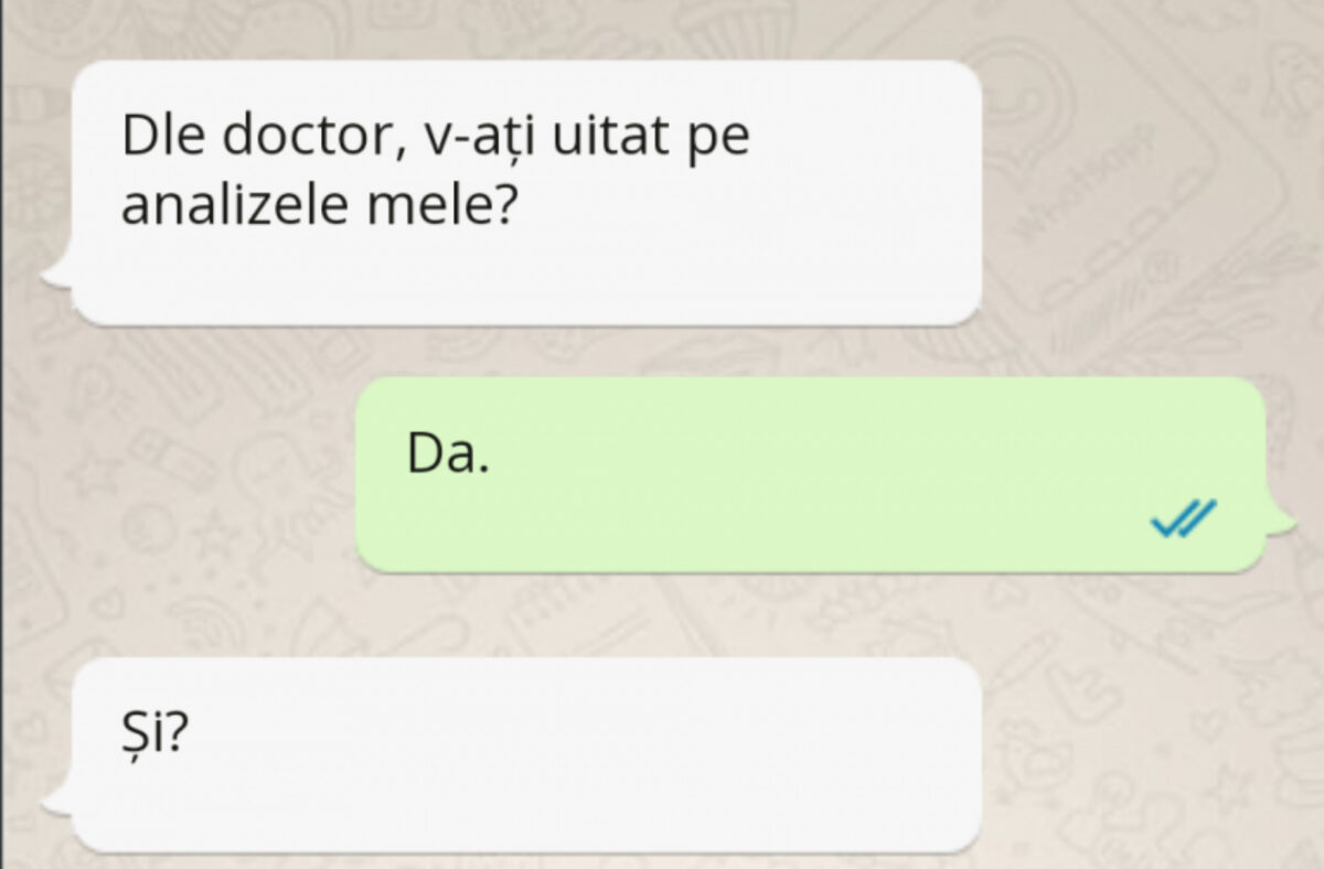 Imagine Stire Bancul de joi | ”Domnule doctor, v-ați uitat pe analizele mele?” | 2review.ro