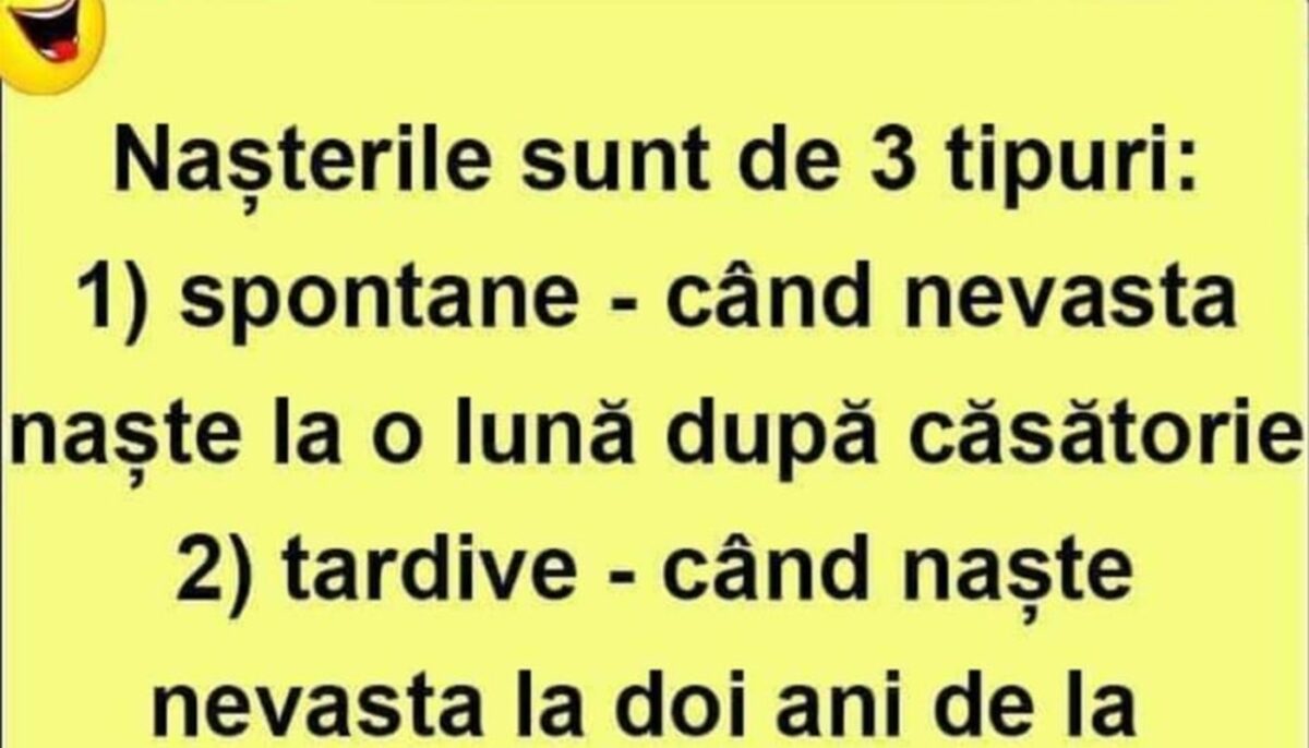 Imagine Stire Bancul sfârșitului de săptămână | Nașterile sunt de 3 tipuri | 2review.ro