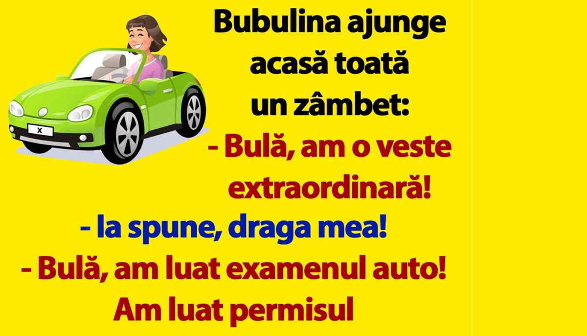 Imagine Stire BANC | „Bulă, am luat permisul de conducere!” | 2review.ro