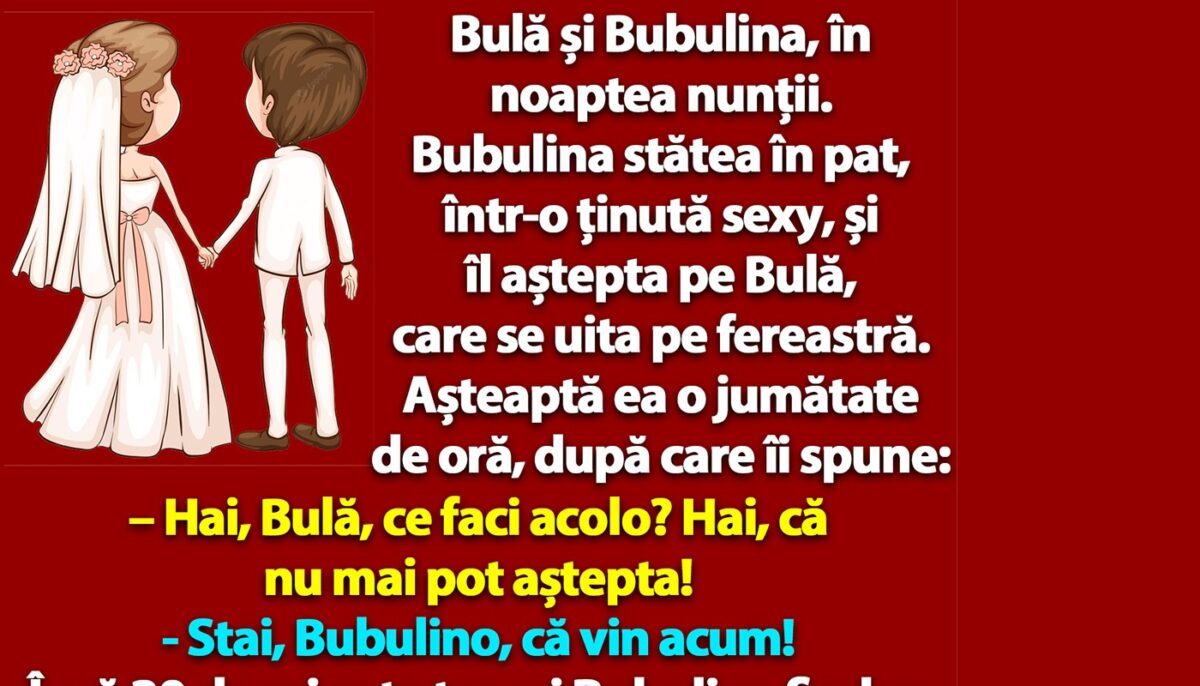 Imagine Stire BANC | Bulă și Bubulina, în noaptea nunții: „Hai, că nu mai pot aștepta!” | 2review.ro