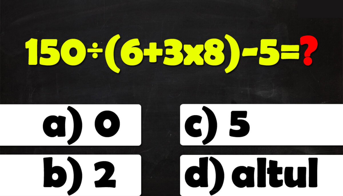 Imagine Stire Test de inteligență pentru matematicieni | Calculați 150:(6+3×8)-5 | 2review.ro