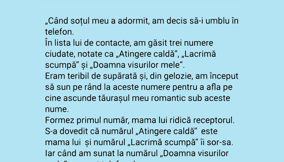 Imagine Stire BANC | „Când soțul meu a adormit, am decis să-i umblu în telefon” | 2review.ro