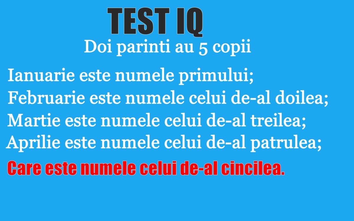 Imagine Stire TEST IQ | Care este numele celui de-al cincilea copil? Răspunsul pare simplu, dar nu este | 2review.ro