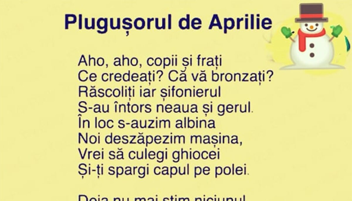 Imagine Stire Bancul sfârșitului de săptămână | Plugușorul de Aprilie | 2review.ro