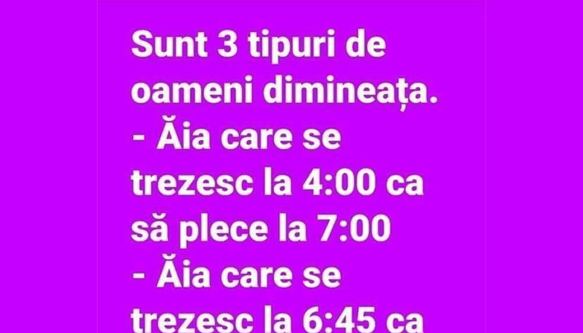 Imagine Stire BANCUL ZILEI | Sunt 3 tipuri de oameni care se trezesc dimineața | 2review.ro