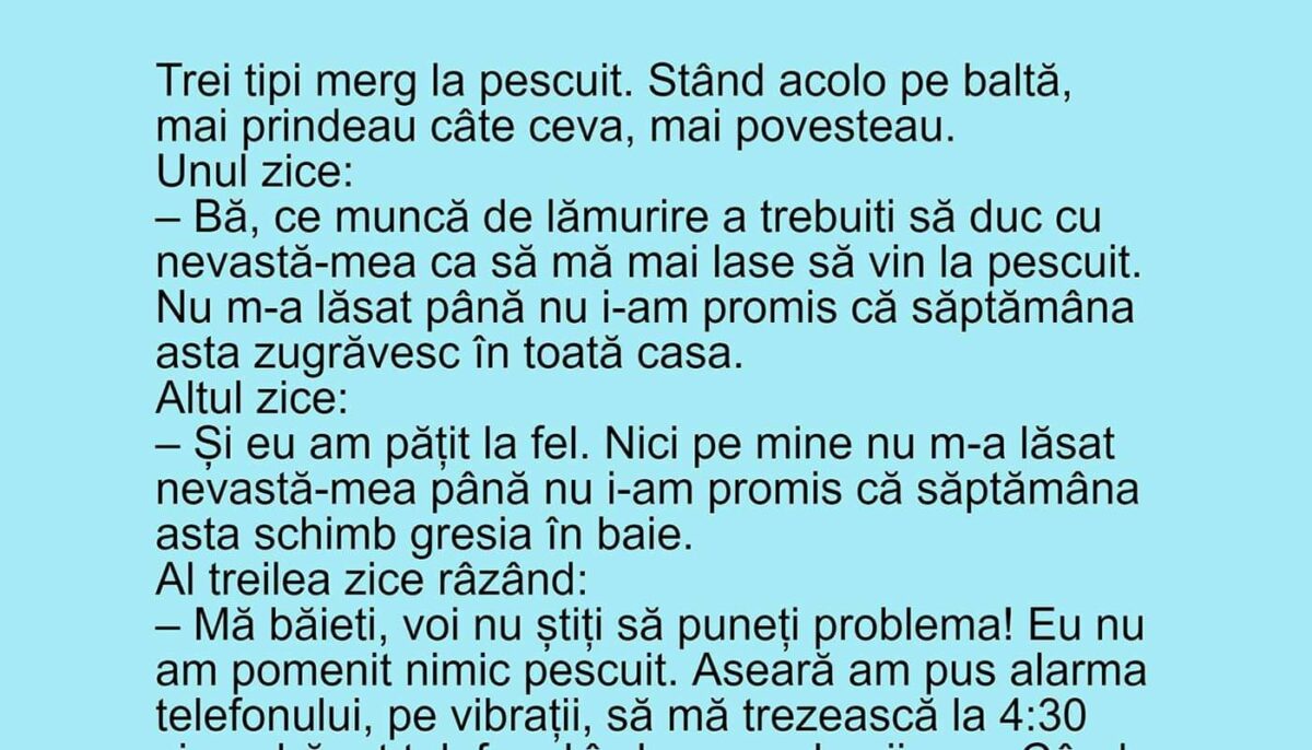 Imagine Stire BANCUL ZILEI | Trei tipi merg la pescuit | 2review.ro