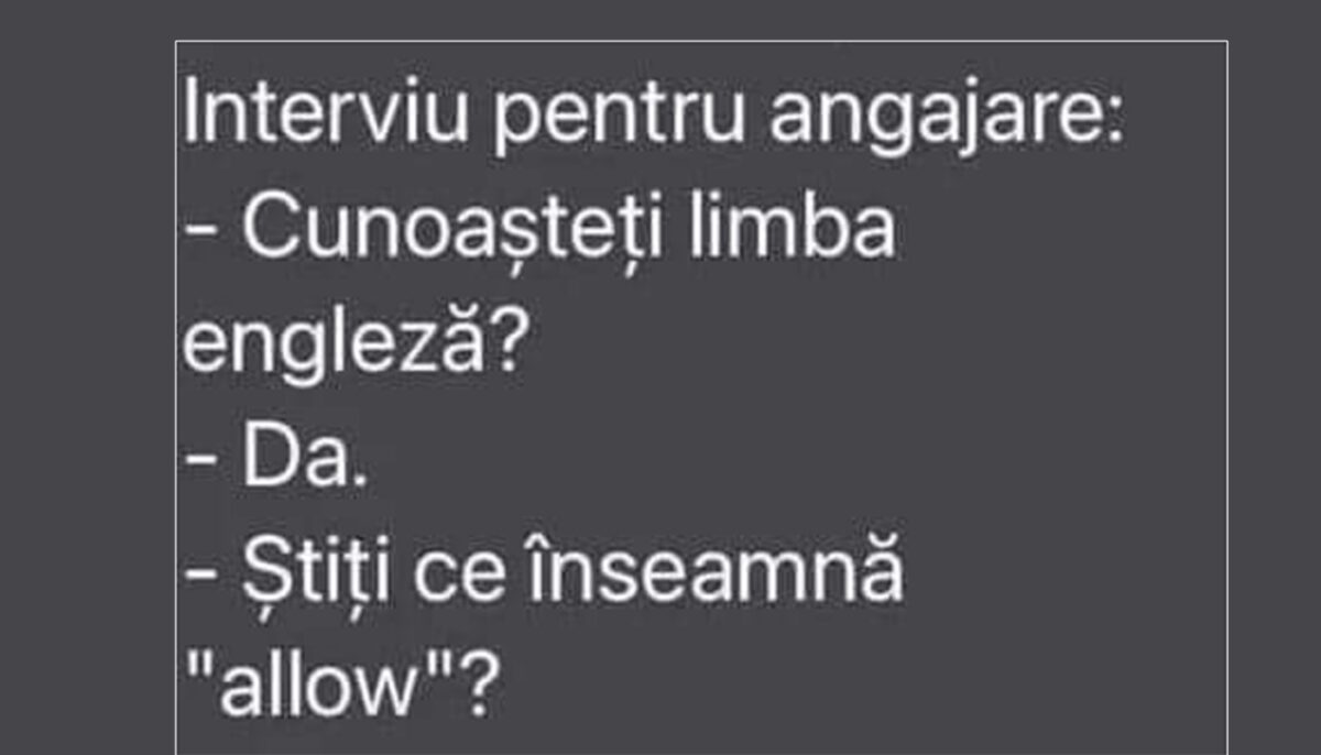 Imagine Stire BANC | Interviu pentru angajare: „Cunoașteți limba engleză?” | 2review.ro