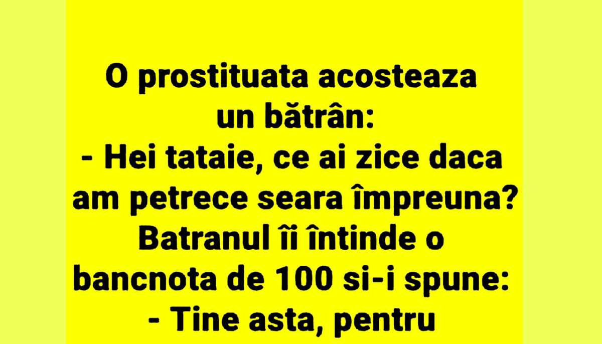 Imagine Stire BANCUL ZILEI | O escortă acostează un pensionar: „Hei, tataie!” | 2review.ro