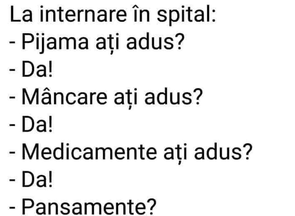 Imagine Stire BANCUL ZILEI | La internare într-un spital din România: „Pijama ați adus?” | 2review.ro