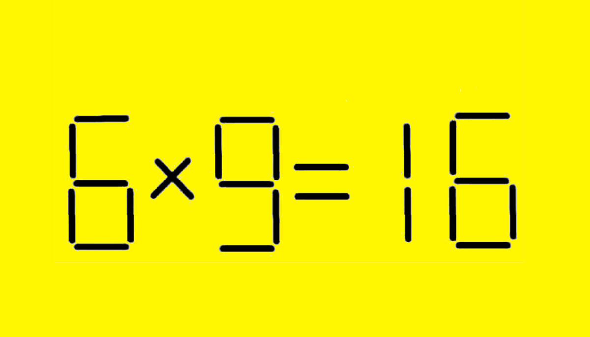 Imagine Stire Test de inteligență | Mută un singur chibrit pentru a corecta egalitatea 6×9=16 | 2review.ro