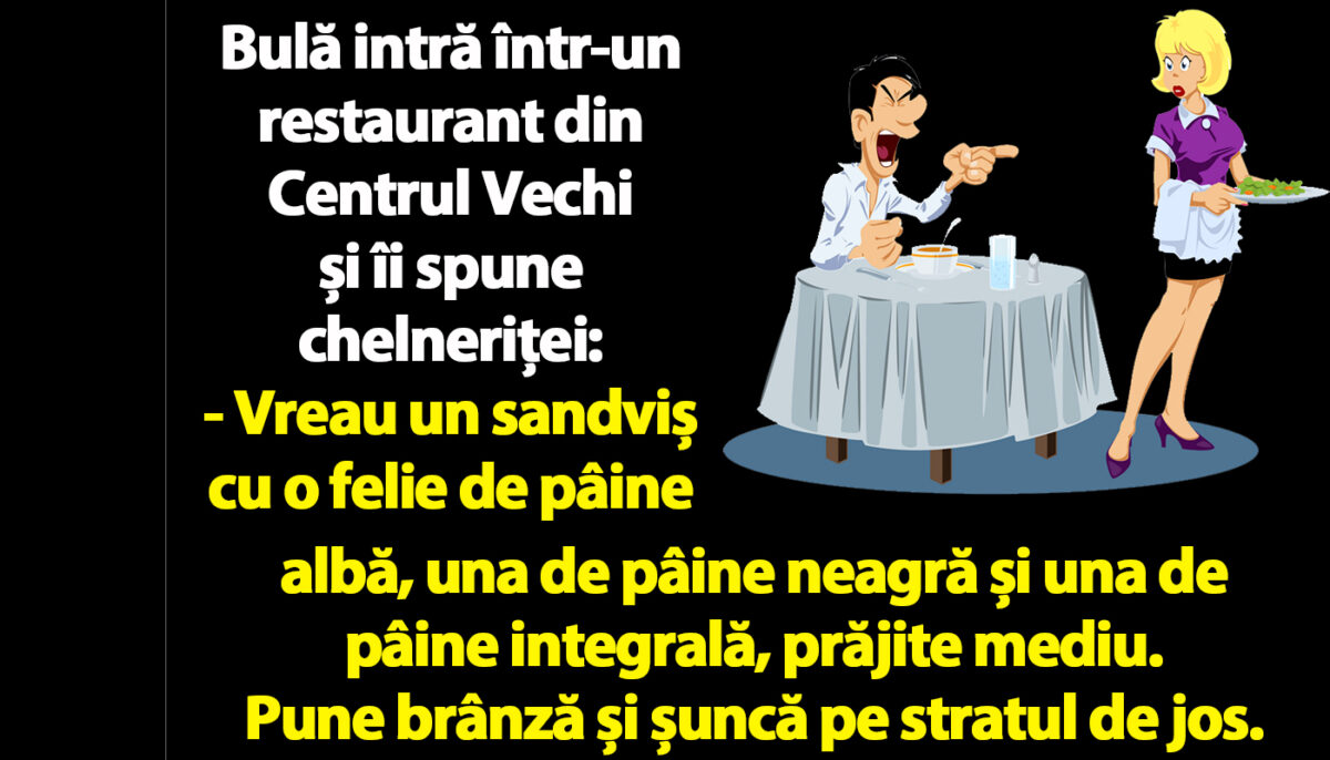 Imagine Stire BANC | Bulă intră într-un restaurant din Centrul Vechi și îi spune chelneriței | 2review.ro