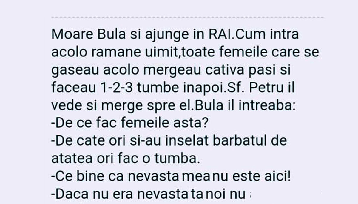 Imagine Stire BANC | Moare Bulă și ajunge în Rai | 2review.ro