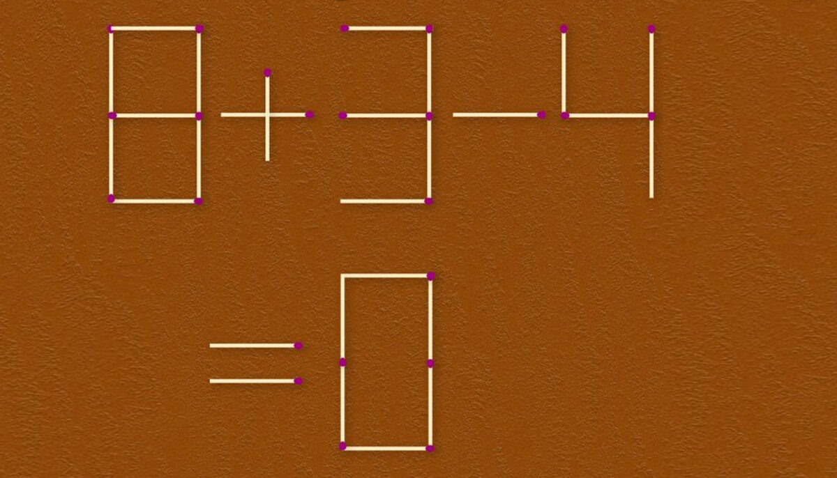 Imagine Stire Test de inteligență cu chibrituri | Mutați un singur băț pentru a corecta egalitatea 8+3-4=0 | 2review.ro