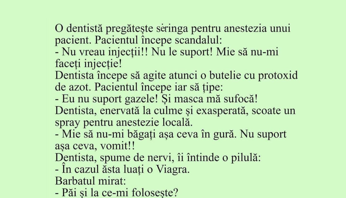 Imagine Stire Bancul începutului de săptămână | „Nu vreau injecții! Nu le suport” | 2review.ro