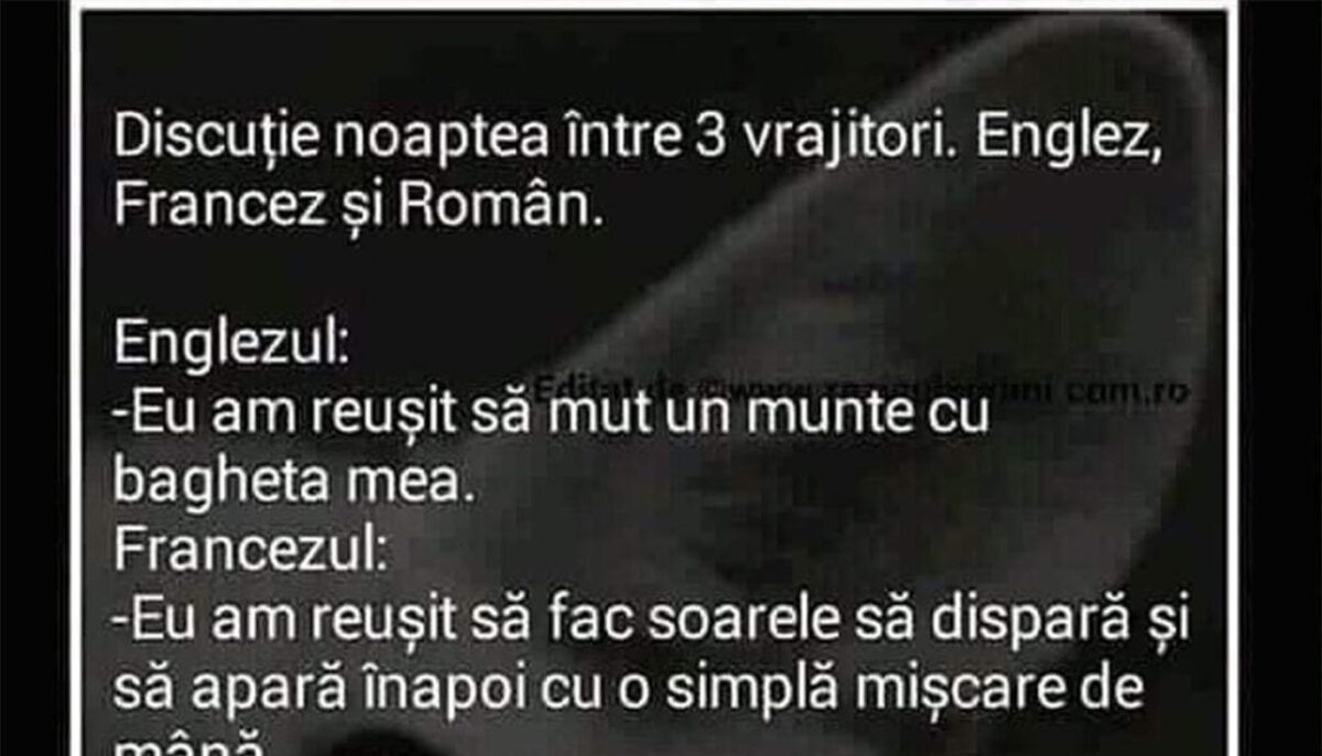 Imagine Stire BANC | Discuție noaptea între 3 vrăjitori: un englez, un francez și un român | 2review.ro