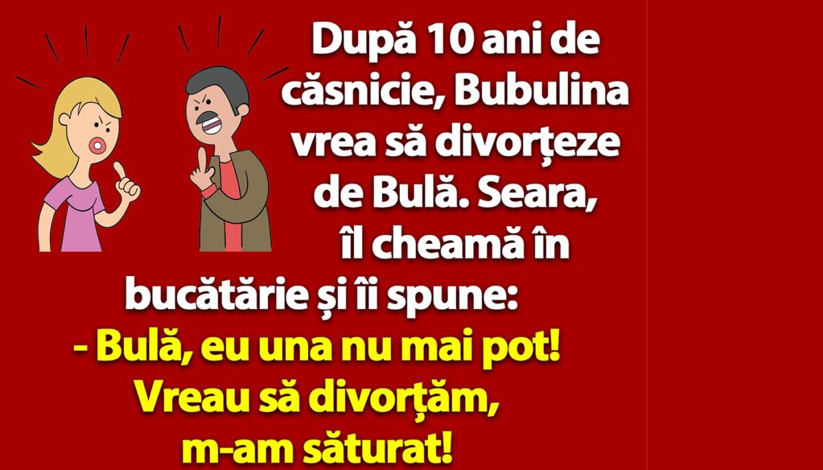 Imagine Stire BANC | Bubulina vrea să divorțeze de Bulă | 2review.ro