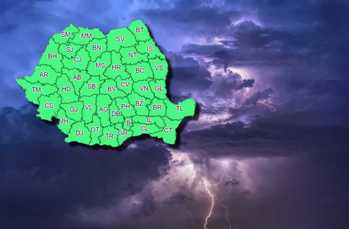 Vremea se schimbă radical, subit. Cod emis pentru 10 județe pe 19 mai 2023. Urmează grindină și descărcări electrice