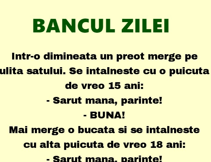 Imagine Stire BANCUL ZILEI | Un preot merge pe ulița satului | 2review.ro