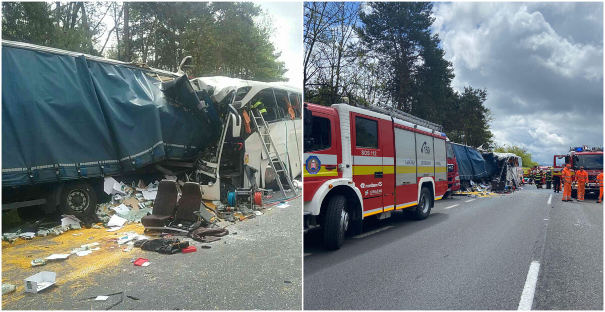 Masacru în Slovacia, după ce jumătate dintr-un autobuz a intrat sub un TIR românesc