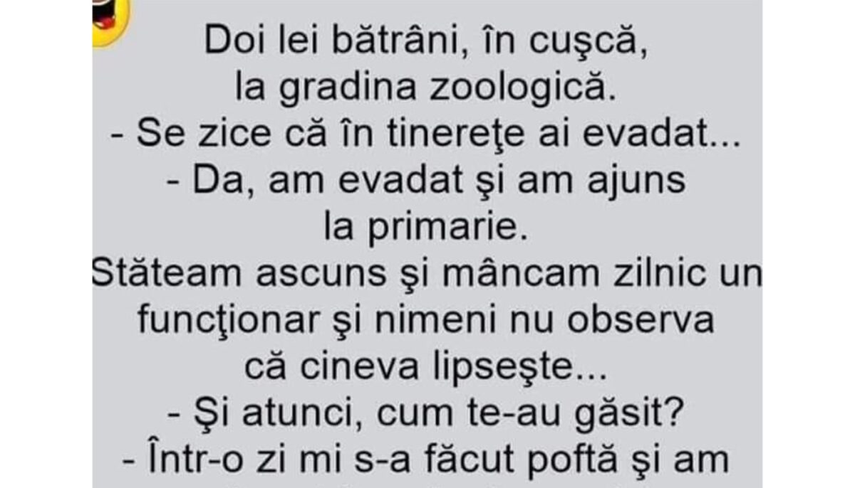 Imagine Stire BANCUL ZILEI | Discuție între doi lei bătrâni | 2review.ro