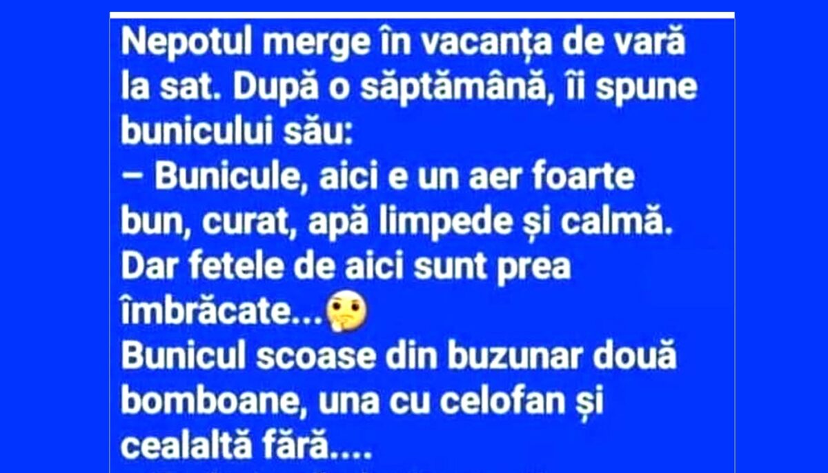 Imagine Stire Bancul sfârșitului de săptămână | „Bunicule, fetele din sat sunt prea îmbrăcate” | 2review.ro