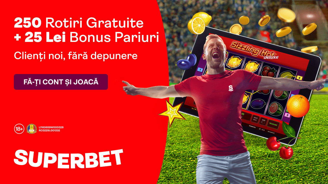 (P) Superdistracția de vară începe cu 25 Lei Pariu Gratuit și 250 Free Spins Sizzling Hot din partea Superbet.ro
