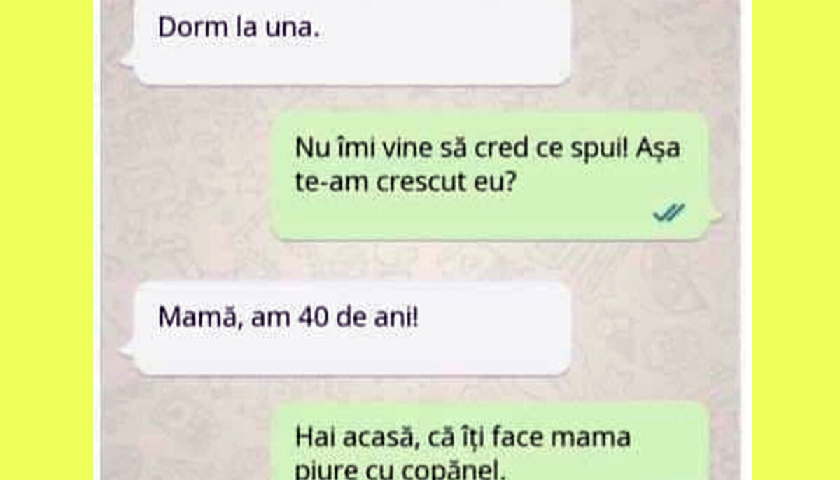 Imagine Stire Bancul sfârșitului de săptămână | „Mamă, dorm la una” | 2review.ro