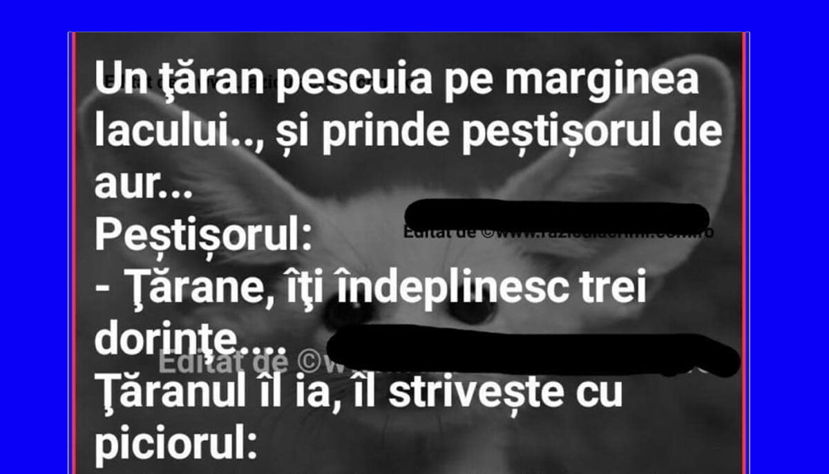 Imagine Stire Bancul de weekend | Un țăran prinde peștișorul de aur | 2review.ro