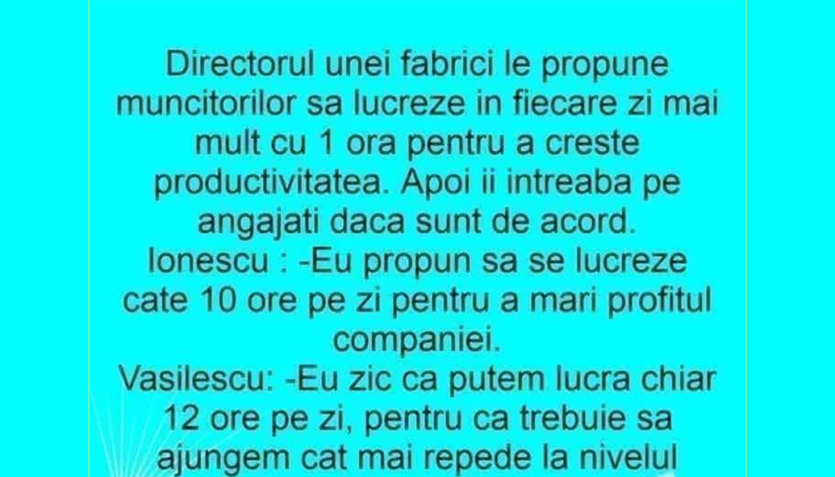 Imagine Stire BANC | Directorul le propune muncitorilor să lucreze zilnic cu 1 oră mai mult | 2review.ro