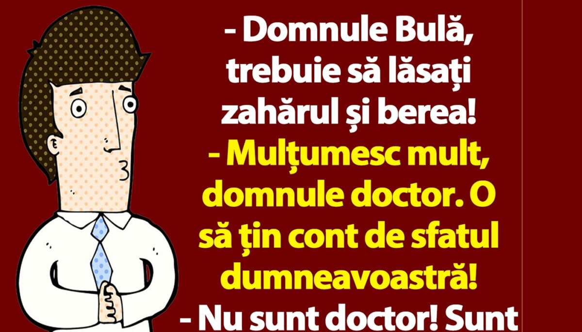Imagine Stire BANC | „Domnule Bulă, trebuie să lăsați zahărul și berea” | 2review.ro
