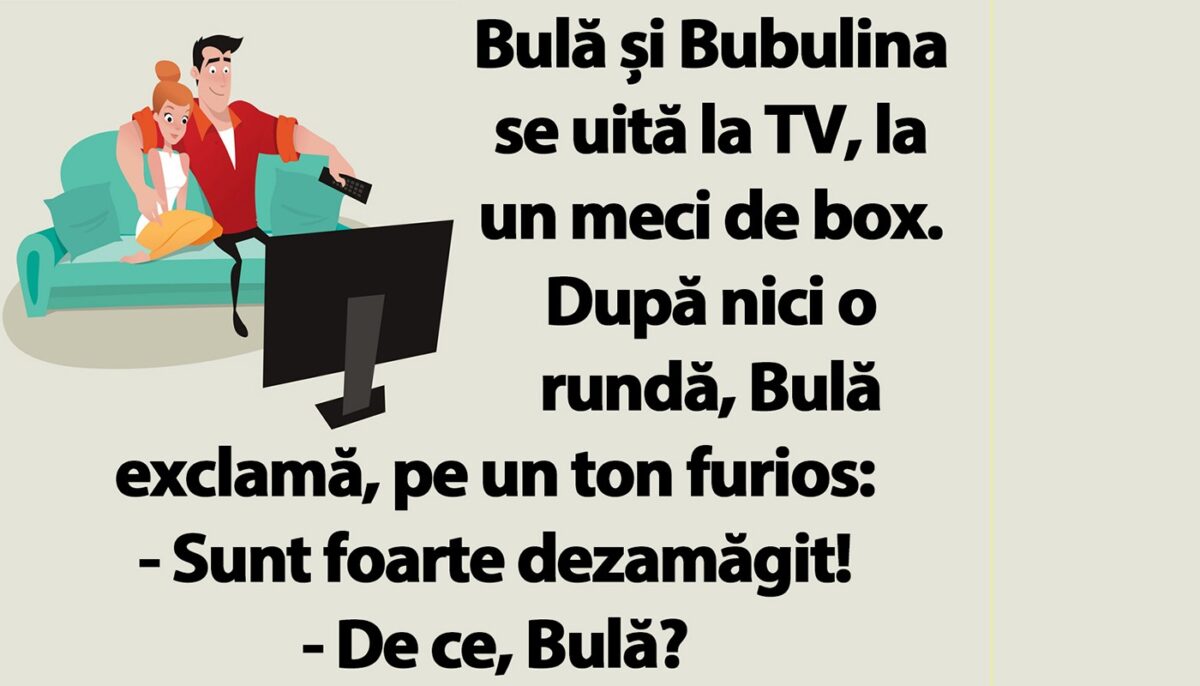 Imagine Stire BANC | Bulă și Bubulina se uită la TV, la un meci de box | 2review.ro