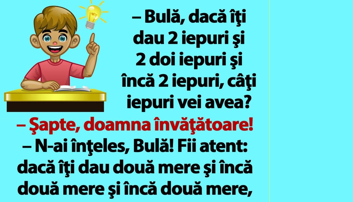 Imagine Stire BANC | „Bulă, dacă îţi dau 2 iepuri şi 2 doi iepuri şi încă 2 iepuri, câţi iepuri vei avea?” | 2review.ro