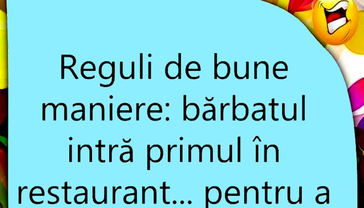 Imagine Stire Bancul de weekend | Reguli de bune maniere | 2review.ro