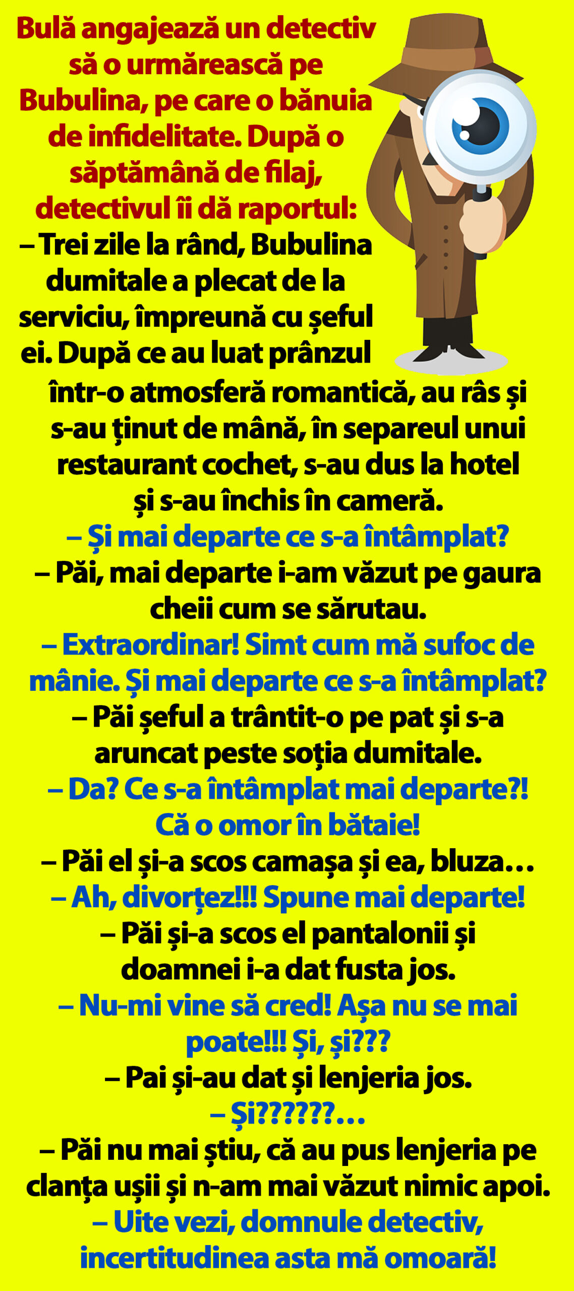 Bulă angajează un detectiv pe urmele Bubulinei