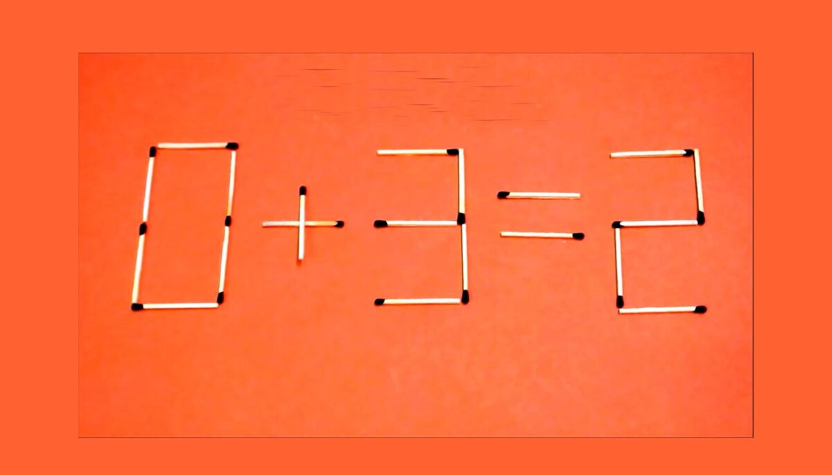 Imagine Stire Test IQ exclusiv pentru genii | Mută un singur chibrit, pentru a corecta 0+3=2 | 2review.ro