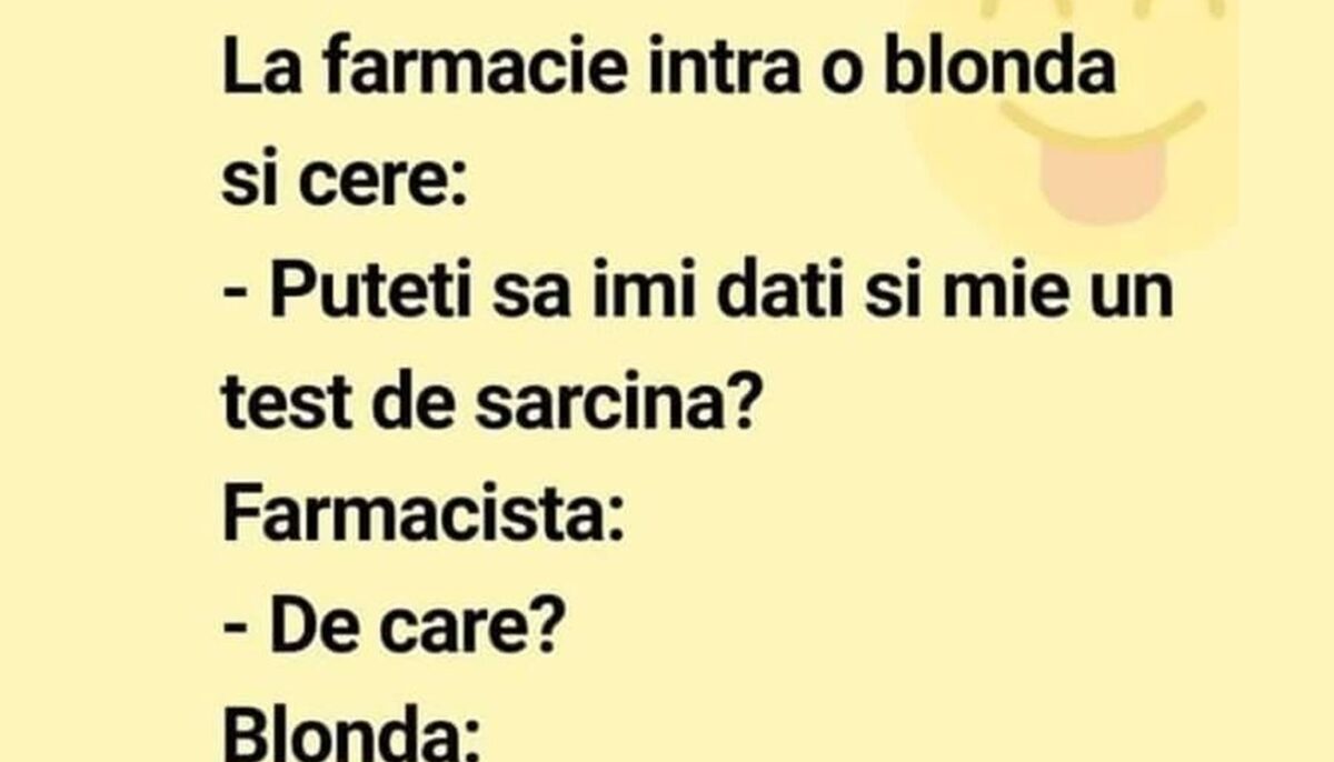 Imagine Stire BANCUL ZILEI | O blondă intră în farmacie și cere un test de sarcină | 2review.ro