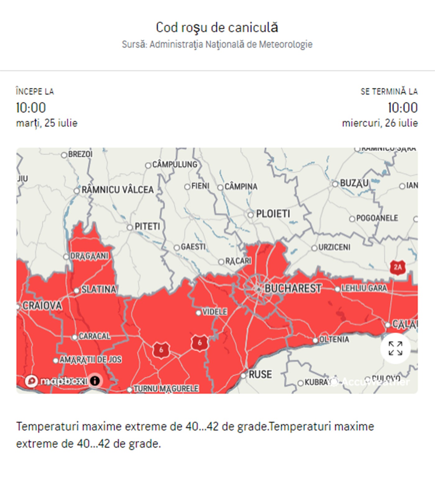 Meteorologii Accuweather anunță cod roșu de caniculă în România | La ce oră începe și când ia sfârșit