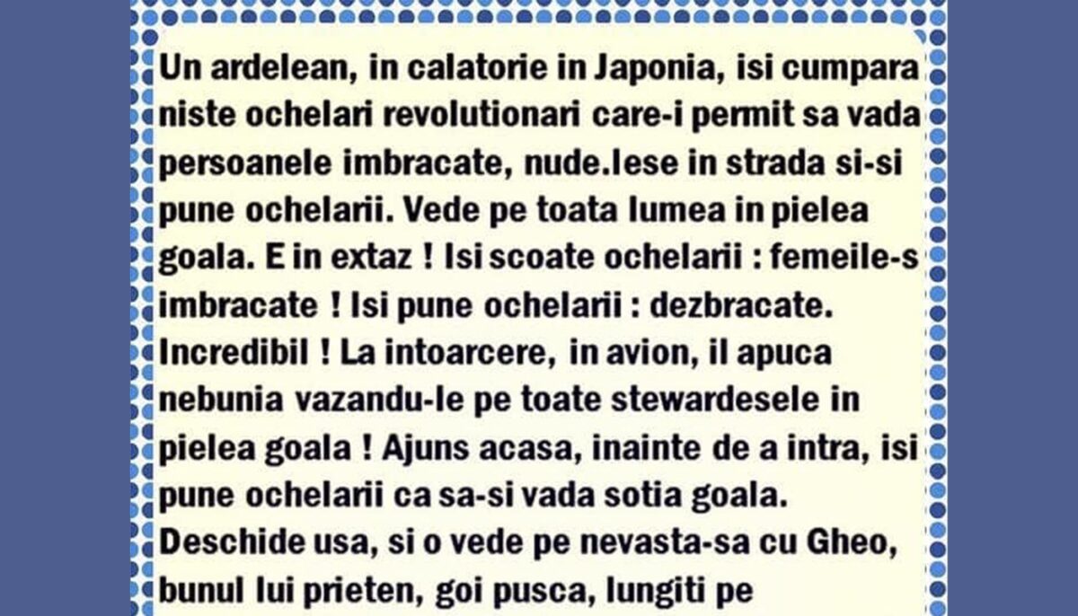 Imagine Stire BANCUL ZILEI | Un ardelean își cumpără niște ochelari revoluționari din Japonia | 2review.ro