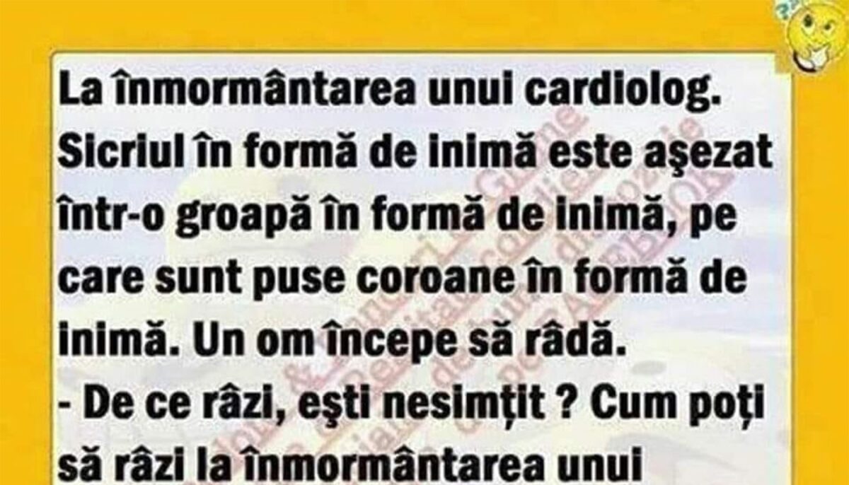 Imagine Stire Bancul de weekend | Înmormântarea unui cardiolog | 2review.ro